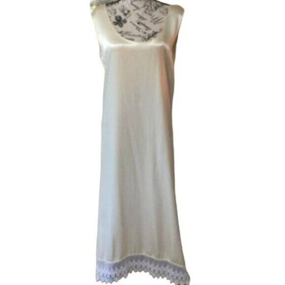 Vintage Ivory Satin & Lace Slip Dress By The Lady Ashley Collection - Picture 1 of 7